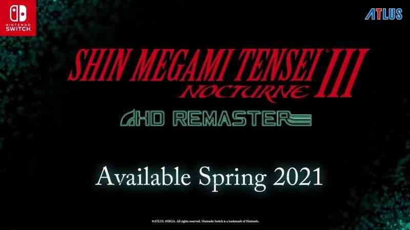 Shin Megami Tensei 3 Remastered Announced