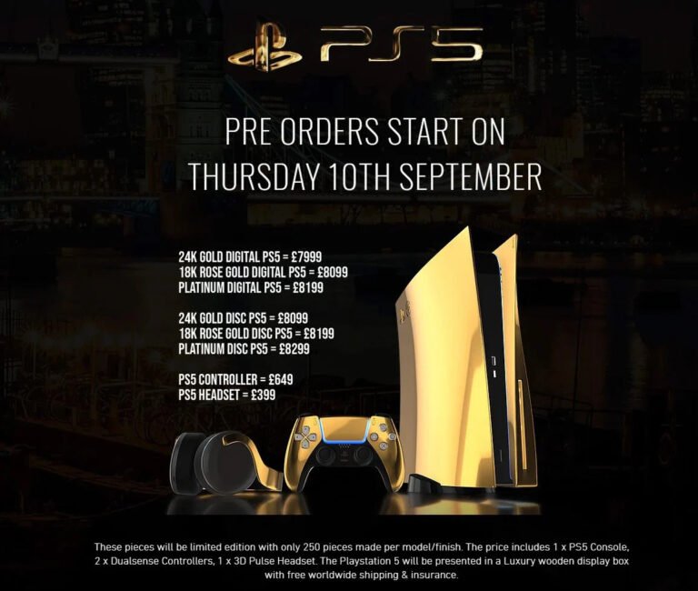 Gold Plated PS5 Announced PreOrder Prices PLAY4UK
