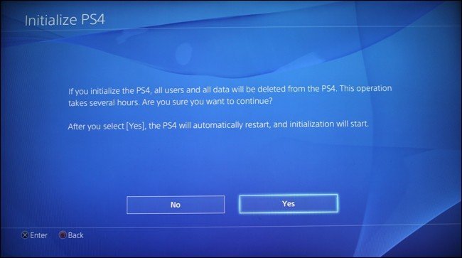 reset ps4 to factory settings