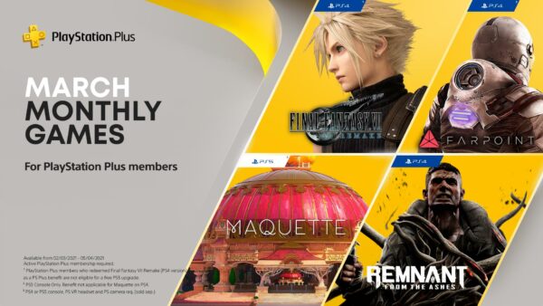 PlayStation Plus March 2021 Free Games Announced