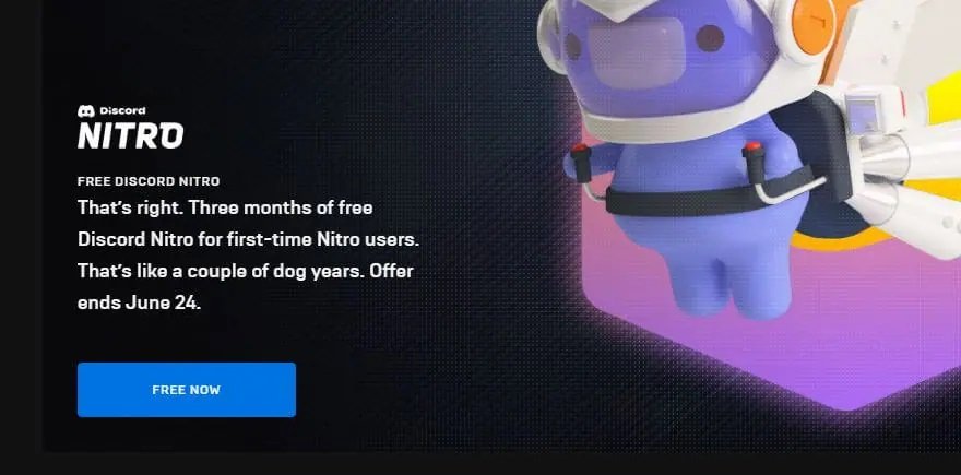 Free Discord Nitro is Available on the Epic Games Store